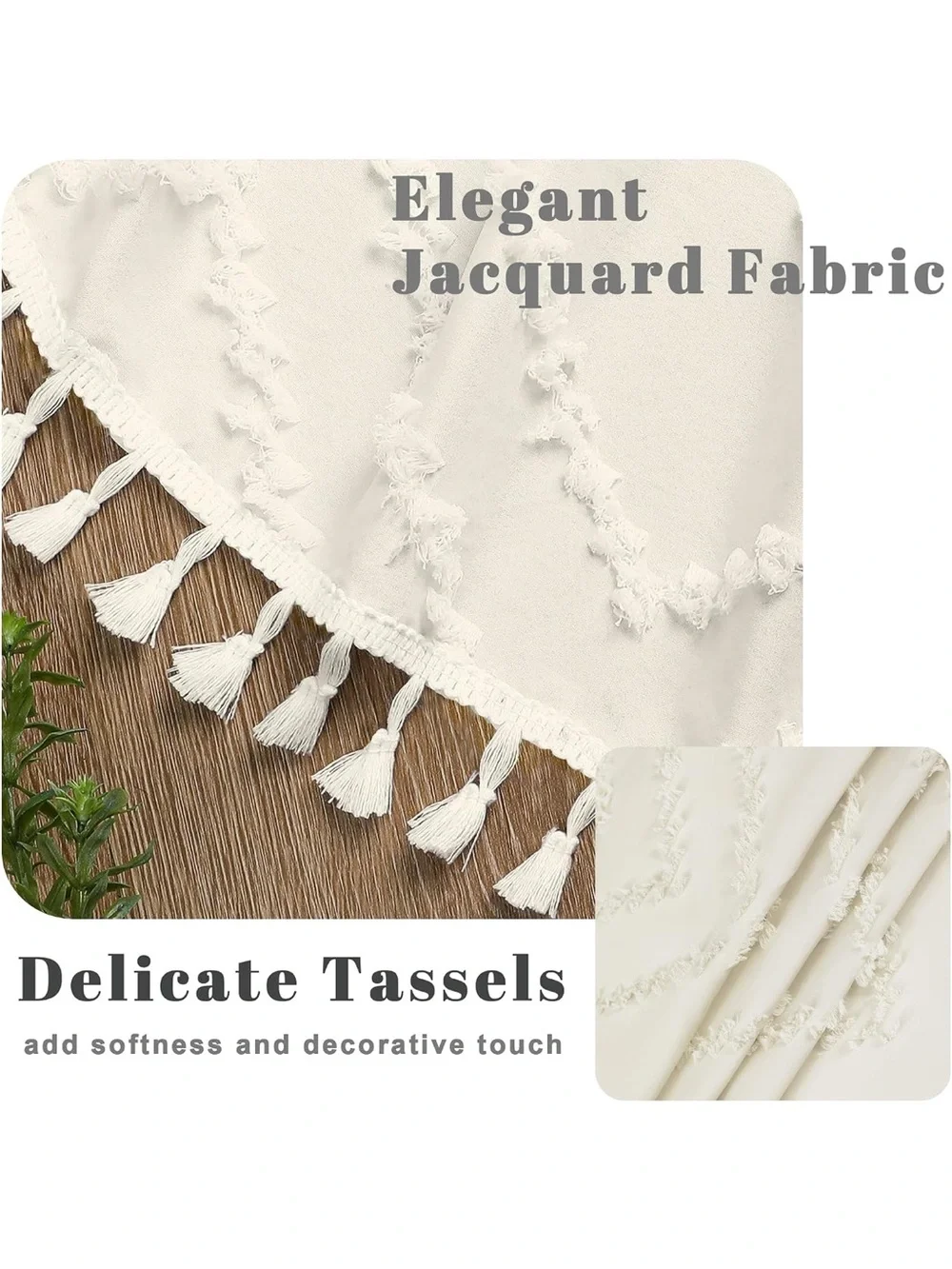 Tassel Chevron Cream Shower Curtain – Unbranded